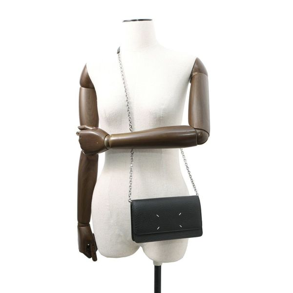 メゾンマルジェラ チェーンウォレット ４ステッチ レザー SA3UI0008 Maison Margiela 財布 黒