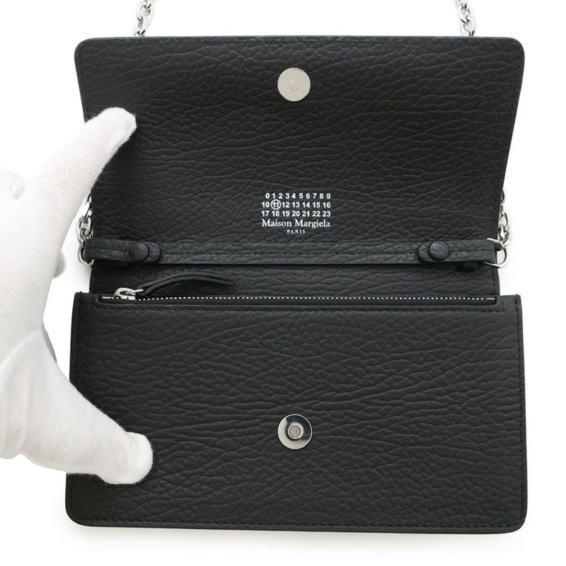 メゾンマルジェラ チェーンウォレット ４ステッチ レザー SA3UI0008 Maison Margiela 財布 黒