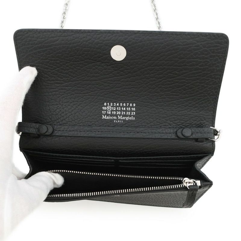 メゾンマルジェラ チェーンウォレット ４ステッチ レザー SA3UI0008 Maison Margiela 財布 黒