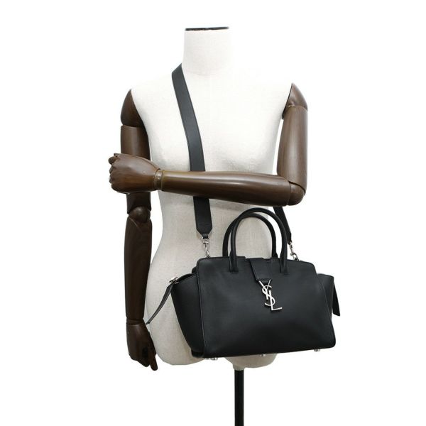 サンローランパリ ハンドバッグ ベイビー ダウンタウン カバス レザー 436834 SAINT LAURENT PARIS 2wayショルダー 黒