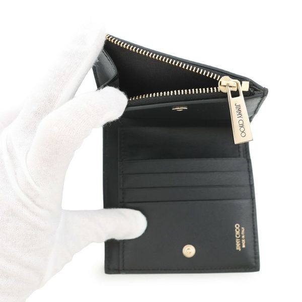 ジミーチュウ 二つ折り財布 ハニ HANNI スタースタッズ レザー JIMMY CHOO 財布 黒