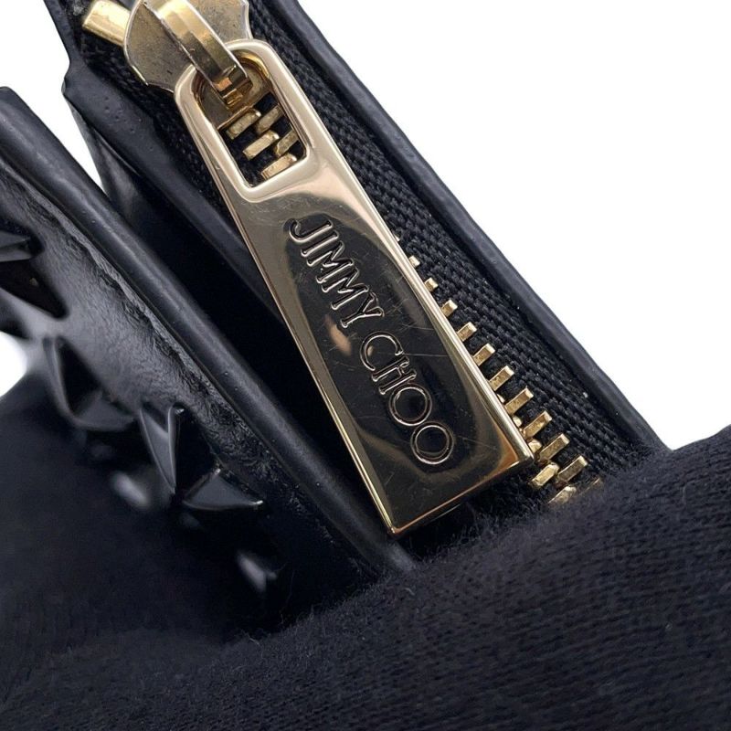 ジミーチュウ 二つ折り財布 ハニ HANNI スタースタッズ レザー JIMMY CHOO 財布 黒