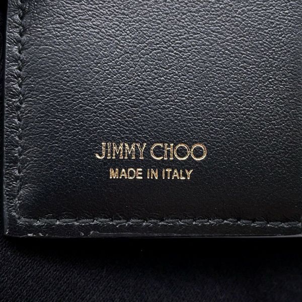 JIMMY CHOO ミニ財布 黒 レザー 星型スタッズ ジミーチュウ 二つ折り財布 ハニ HANNI スタースタッズ レザー