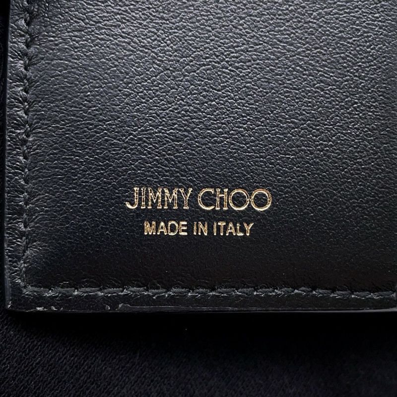 ジミーチュウ 二つ折り財布 ハニ HANNI スタースタッズ レザー JIMMY CHOO 財布 黒