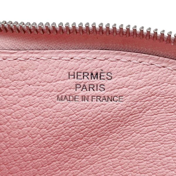 エルメス コインケース パドック ウォレット ローズサクラ/キャラメル/シルバー金具 シェブルミゾル Z刻印 HERMES