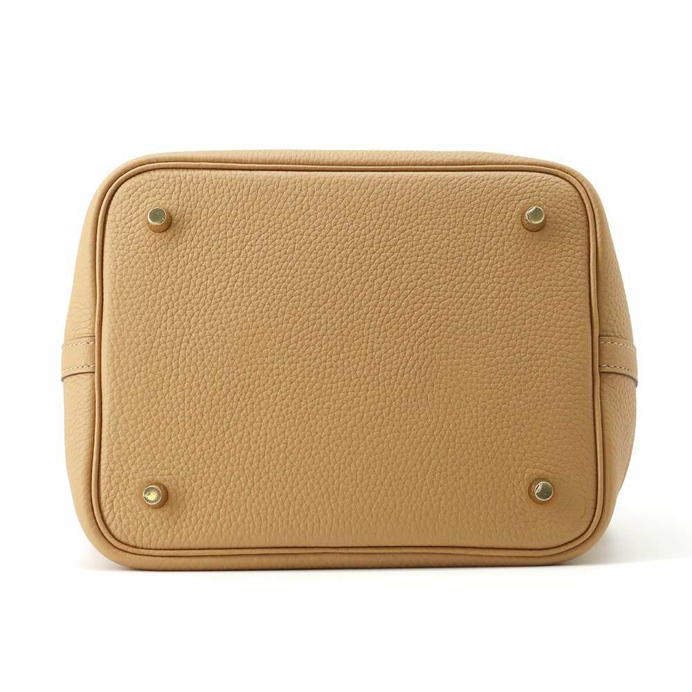 エルメス ハンドバッグ ピコタンロックMM ビスキュイ/ゴールド金具 トリヨンクレマンス B刻印