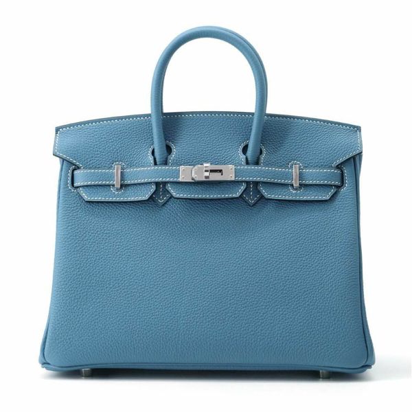 エルメス バーキン25 ニューブルージーン/シルバー金具 トゴ W刻印 HERMES Birkin ハンドバッグ