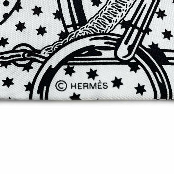 エルメス スカーフ ツイリー エプロン・ドール・バンダナ Eperon d'Or Bandana シルク2024年春夏 白 黒 |  中古・新品ブランド販売ギャラリーレア公式通販