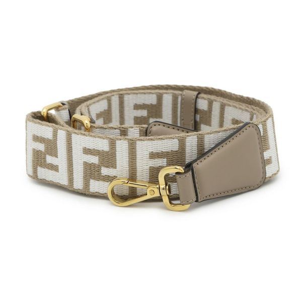フェンディ ショルダーストラップ FFロゴ ストラップ ユー ジャカード レザー 8AV386 FENDI 小物