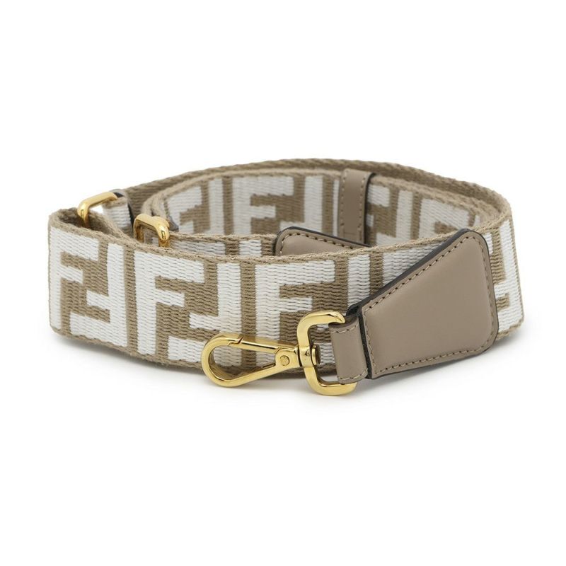 フェンディ ショルダーストラップ FFロゴ ストラップ ユー ジャカード レザー 8AV386 FENDI 小物