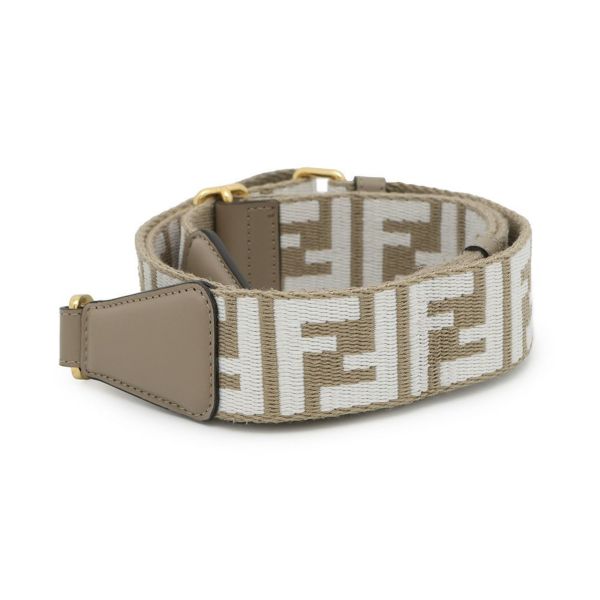 フェンディ ショルダーストラップ FFロゴ ストラップ ユー ジャカード レザー 8AV386 FENDI 小物