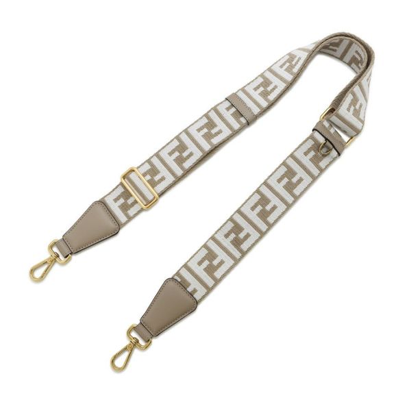 フェンディ ショルダーストラップ FFロゴ ストラップ ユー ジャカード レザー 8AV386 FENDI 小物