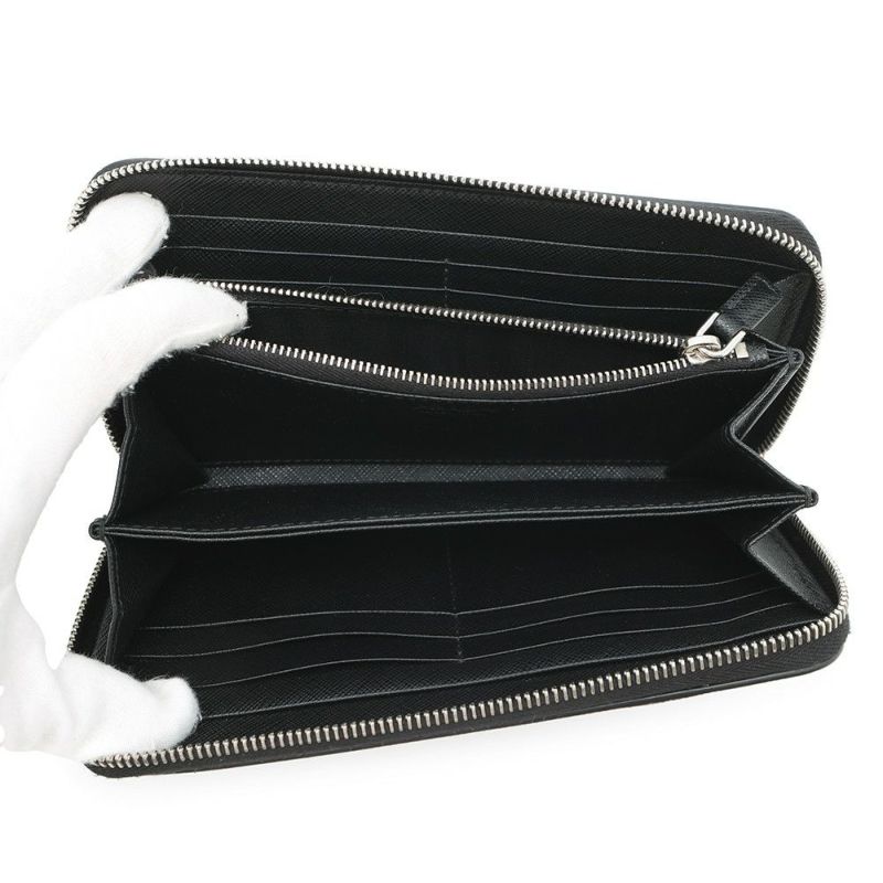 プラダ 長財布 サフィアーノ ラウンドファスナー 2ML317 PRADA 財布 黒