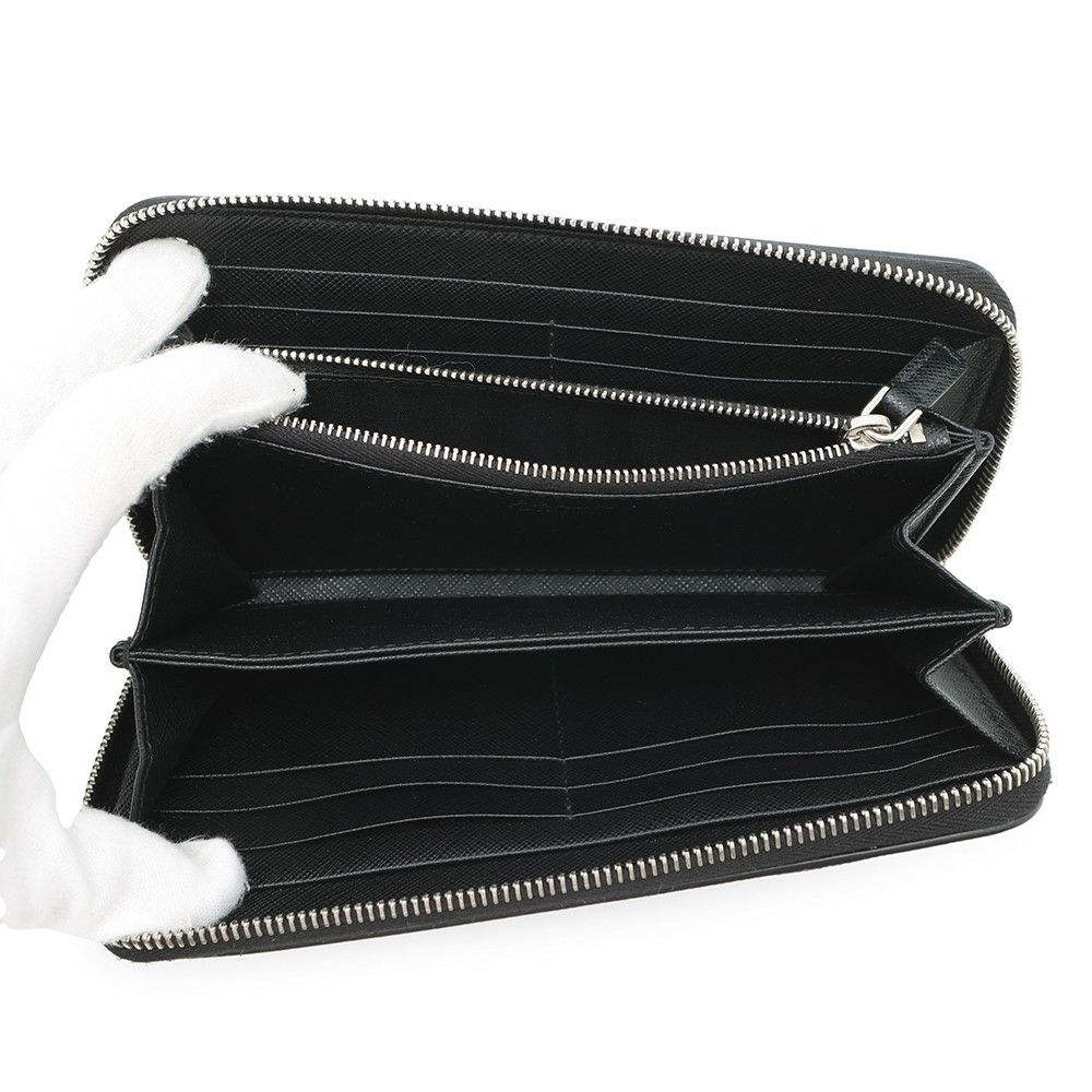 プラダ 長財布 サフィアーノ ラウンドファスナー 2ML317 PRADA 財布 黒