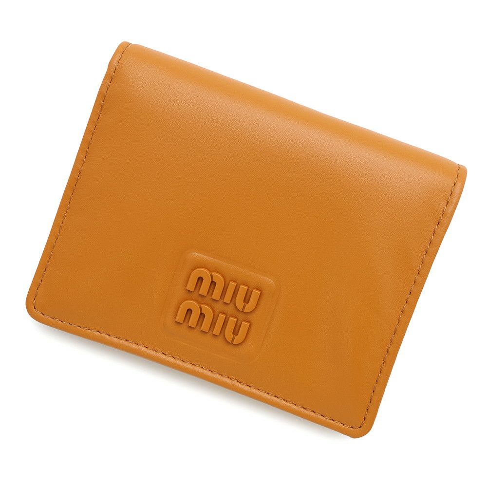 ミュウミュウ 二つ折り財布 マドラス ロゴ レザー 5MV204 Miu Miu財布