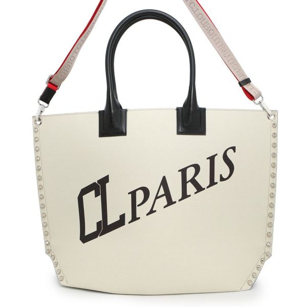 クリスチャン・ルブタン トートバッグ スタッズ CABALOU CL PARIS キャンバス 1235460 Christian Louboutin グレー