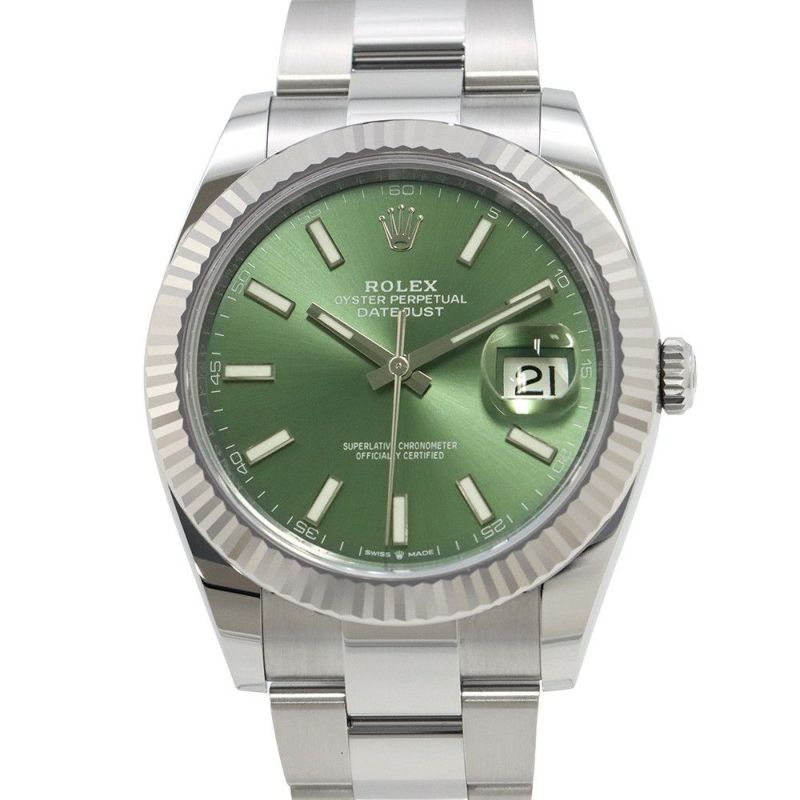 ロレックス デイトジャスト41 SS/K18WGホワイトゴールド 126334 ROLEX 腕時計 ミントグリーン文字盤