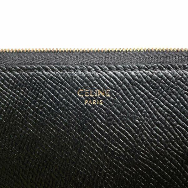 セリーヌ 長財布 ラージ ジップドウォレット ラウンドファスナー レザー 10B553BEL CELINE 財布 黒