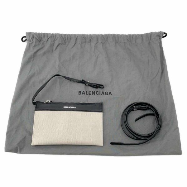 バレンシアガ ハンドバッグ ネイビーカバ XS 390346 BALENCIAGA バッグ ポーチ付き 黒 白