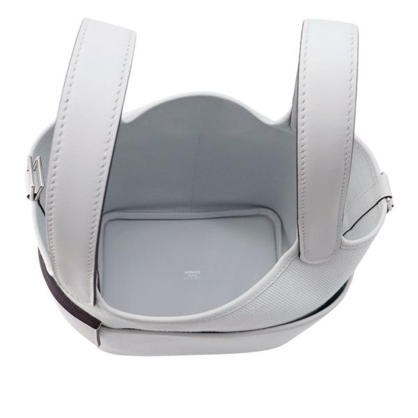 エルメス ハンドバッグ ピコタンロックPM カーゴ グリプラチナ/シルバー金具 トワルゴエラン/スイフト W刻印 HERMES トートバッグ