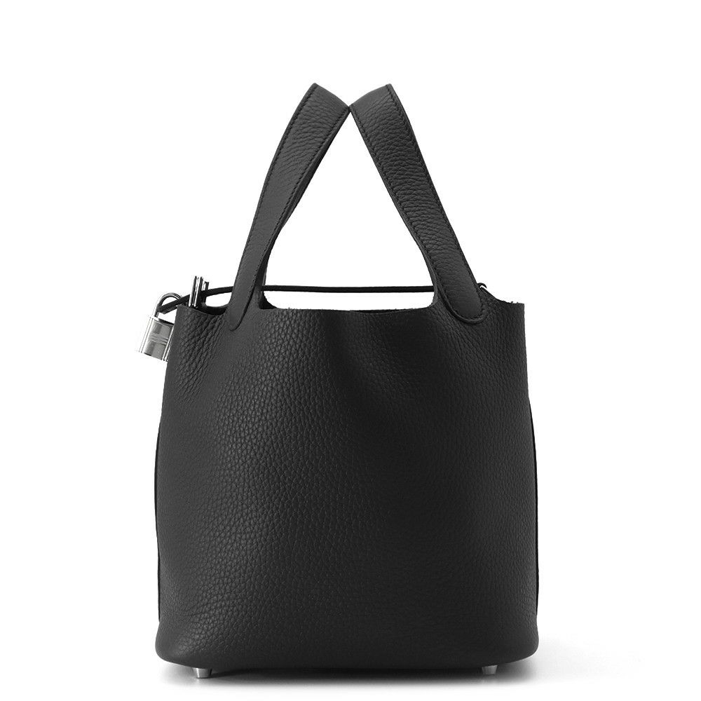 エルメス ハンドバッグ ピコタンロックPM ブラック/シルバー金具 トリヨンクレマンス W刻印 HERMES トートバッグ 黒