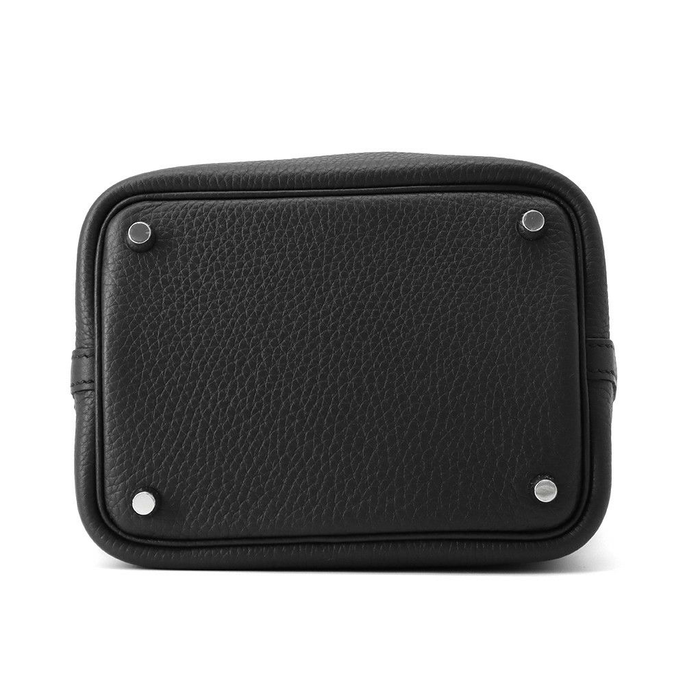 エルメス ハンドバッグ ピコタンロックPM ブラック/シルバー金具 トリヨンクレマンス W刻印 HERMES トートバッグ 黒