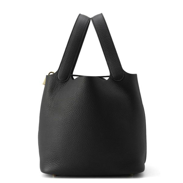 エルメス ハンドバッグ ピコタンロックMM ブラック/ゴールド金具 トリヨンクレマンス K刻印 HERMES 黒