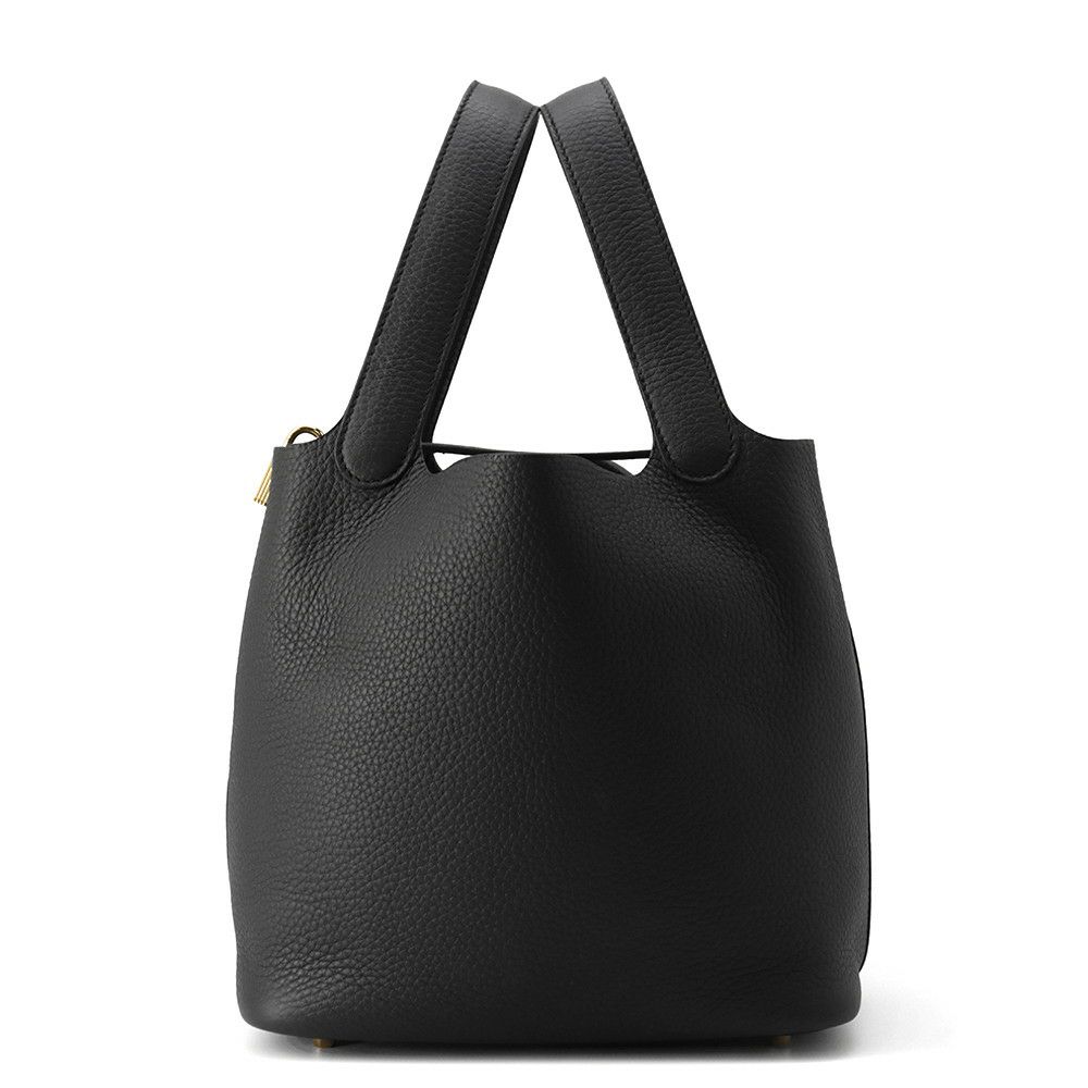 エルメス ハンドバッグ ピコタンロックMM ブラック/ゴールド金具 トリヨンクレマンス K刻印 HERMES 黒