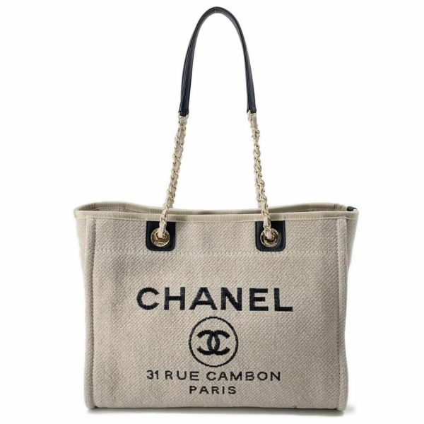 シャネル ト チェーントートバッグ ドーヴィル ショッピングバッグ レザー ツイード AS3351 CHANEL バッグ