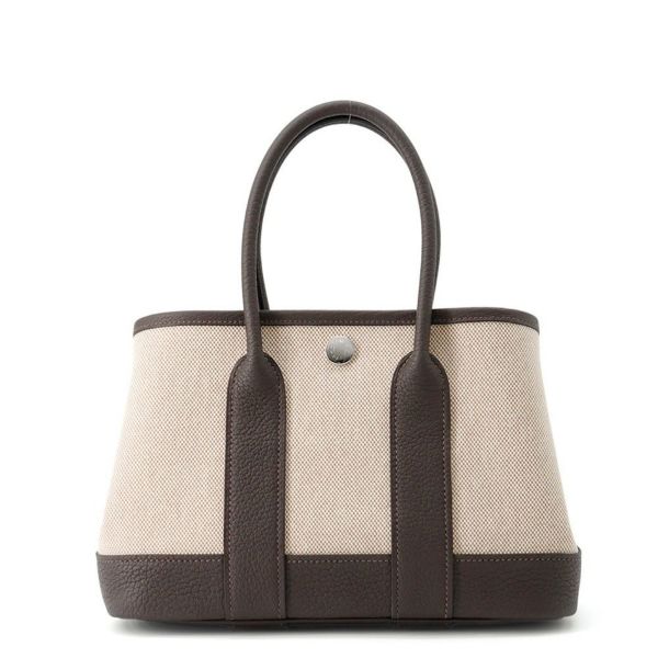 エルメス トートバッグ ネオ・ガーデン 23 ガーデンパーティ エベンヌ/シルバー金具 トワルアッシュヴァイキング/ネゴンダ K刻印