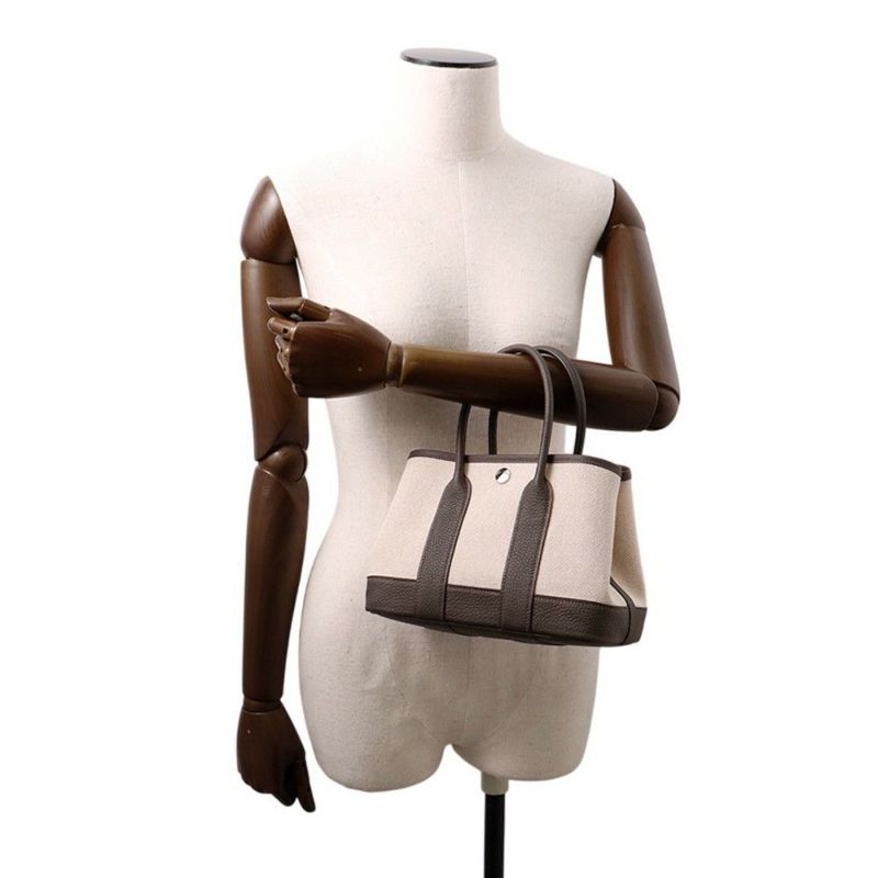 エルメス トートバッグ ネオ・ガーデン 23 ガーデンパーティ エベンヌ/シルバー金具 トワルアッシュヴァイキング/ネゴンダ K刻印