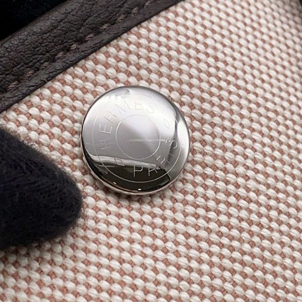 エルメス トートバッグ ネオ・ガーデン 23 ガーデンパーティ エベンヌ/シルバー金具 トワルアッシュヴァイキング/ネゴンダ K刻印