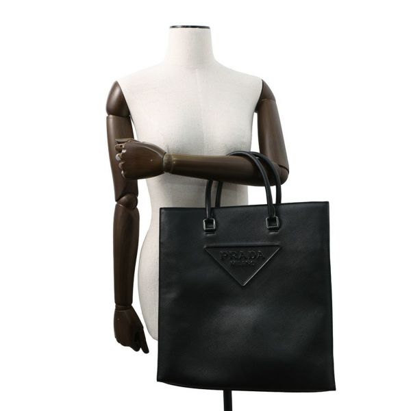 【超激レア・美品】プラダ トートバッグ モンキー 三角ロゴ 白タグ ポーチ付 黒 PRADA プラダ ロゴスモールトートバッグ トライアングルロゴ