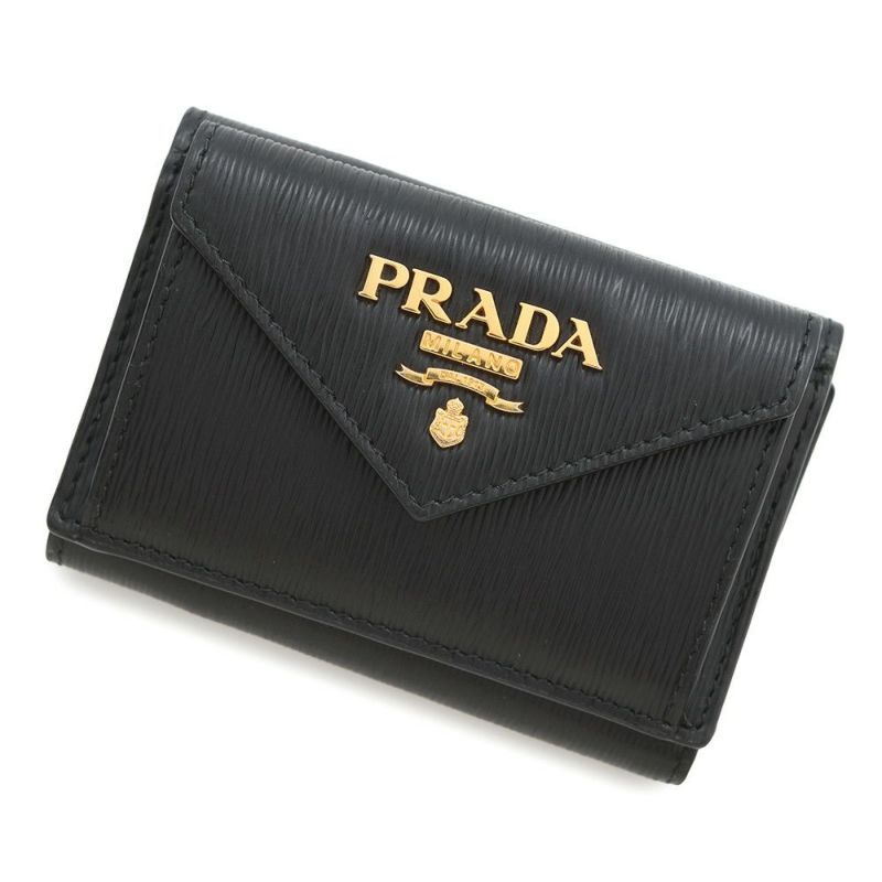 プラダ 三つ折り財布 ヴィッテロ ムーブ コンパクトウォレット 1MH021 PRADA 財布 黒