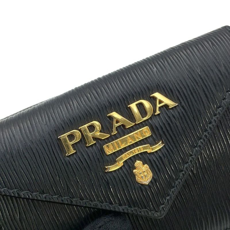 プラダ 三つ折り財布 ヴィッテロ ムーブ コンパクトウォレット 1MH021 PRADA 財布 黒