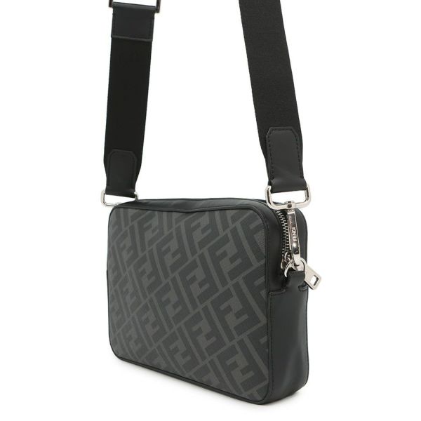 フェンディ ショルダーバッグ ダイアゴナル カメラケース レザー PVC 7M0286 FENDI 黒