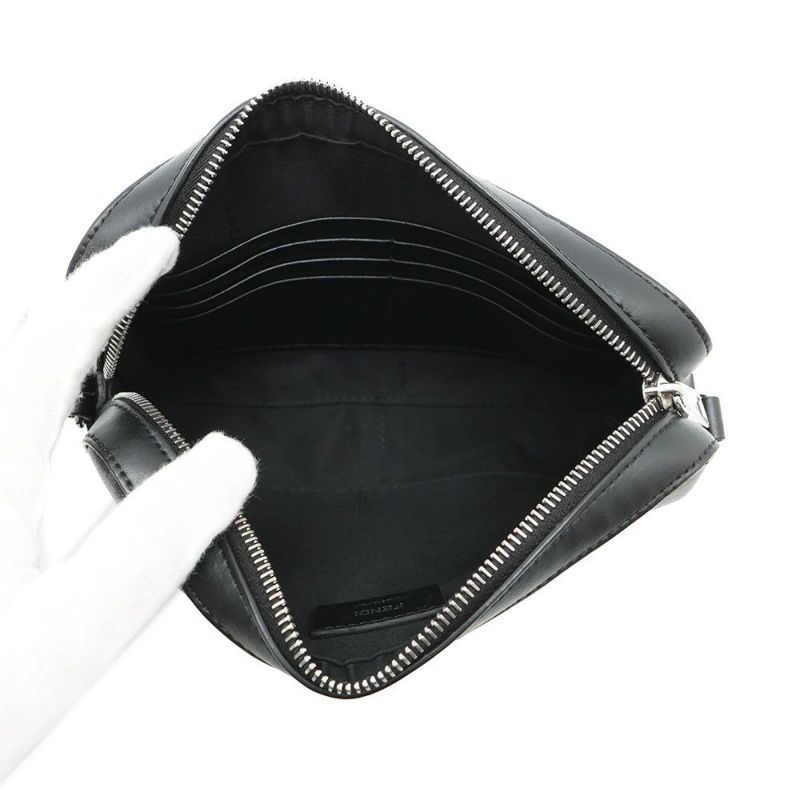 フェンディ ショルダーバッグ ダイアゴナル カメラケース レザー PVC 7M0286 FENDI 黒