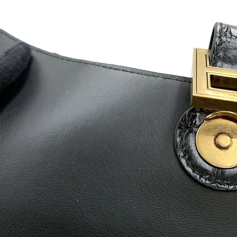 バレンシアガ チェーンショルダーバッグ ダウンタウン DOWNTOWN XS クロコ型押しレザー 689121 BALENCIAGA 黒