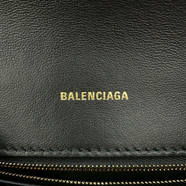 バレンシアガ チェーンショルダーバッグ ダウンタウン DOWNTOWN XS クロコ型押しレザー 689121 BALENCIAGA 黒