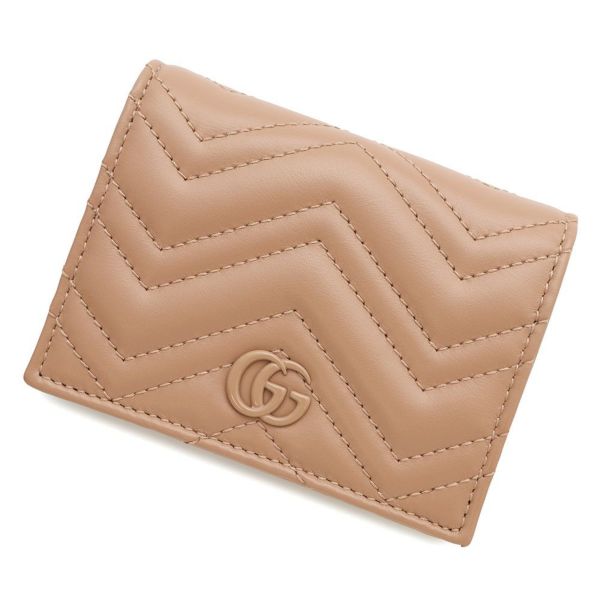 【美品】Gucci 二つ折り財布 GGマーモント 466492 黒　レザー GUCCI グッチ 二つ折り財布 レディース GGマトラッセ ブラック