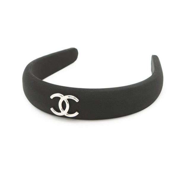シャネル カチューシャ ココマーク ナイロン ABF180 CHANEL 黒 ヘアアクセサリー