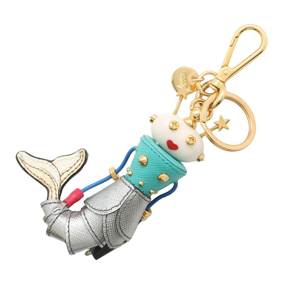 プラダ キーホルダー ロボット マーメイド バッグチャーム サフィアーノ メタル レジン 1TR033 PRADA