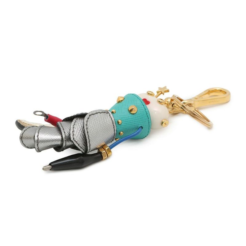 プラダ キーホルダー ロボット マーメイド バッグチャーム サフィアーノ メタル レジン 1TR033 PRADA