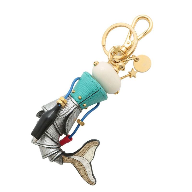プラダ キーホルダー ロボット マーメイド バッグチャーム サフィアーノ メタル レジン 1TR033 PRADA