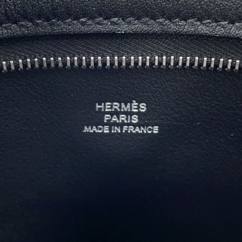 エルメス ボディバッグ ポルトフォイユ・ポッシャンプリュス ブラック/シルバー金具 スイフト B刻印 黒