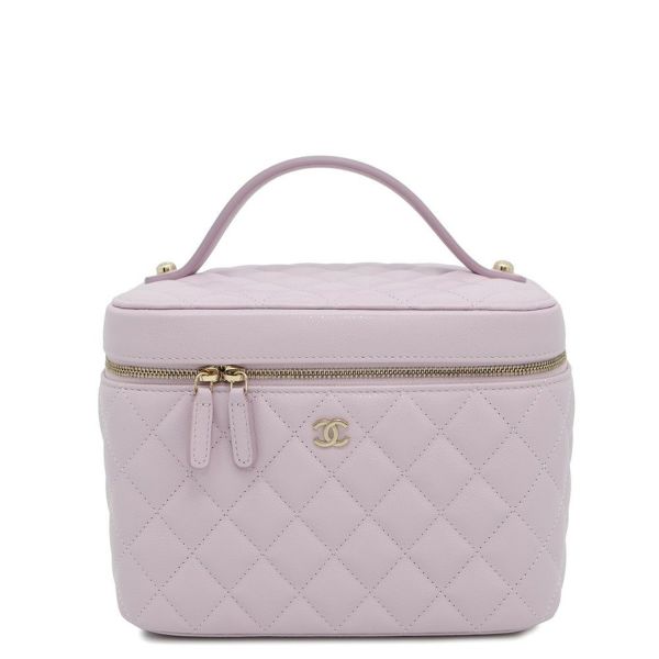 シャネル バニティバッグ トップハンドル マトラッセ ココマーク キャビアスキン AP2573 CHANEL 化粧ポーチ