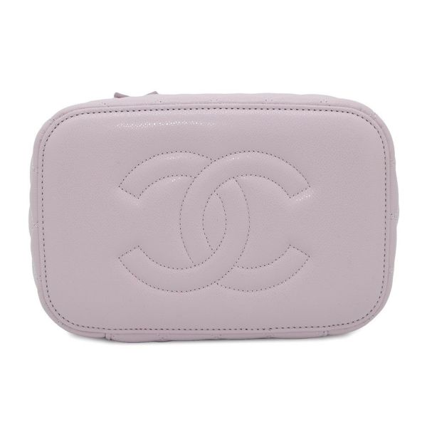 シャネル バニティバッグ トップハンドル マトラッセ ココマーク キャビアスキン AP2573 CHANEL 化粧ポーチ
