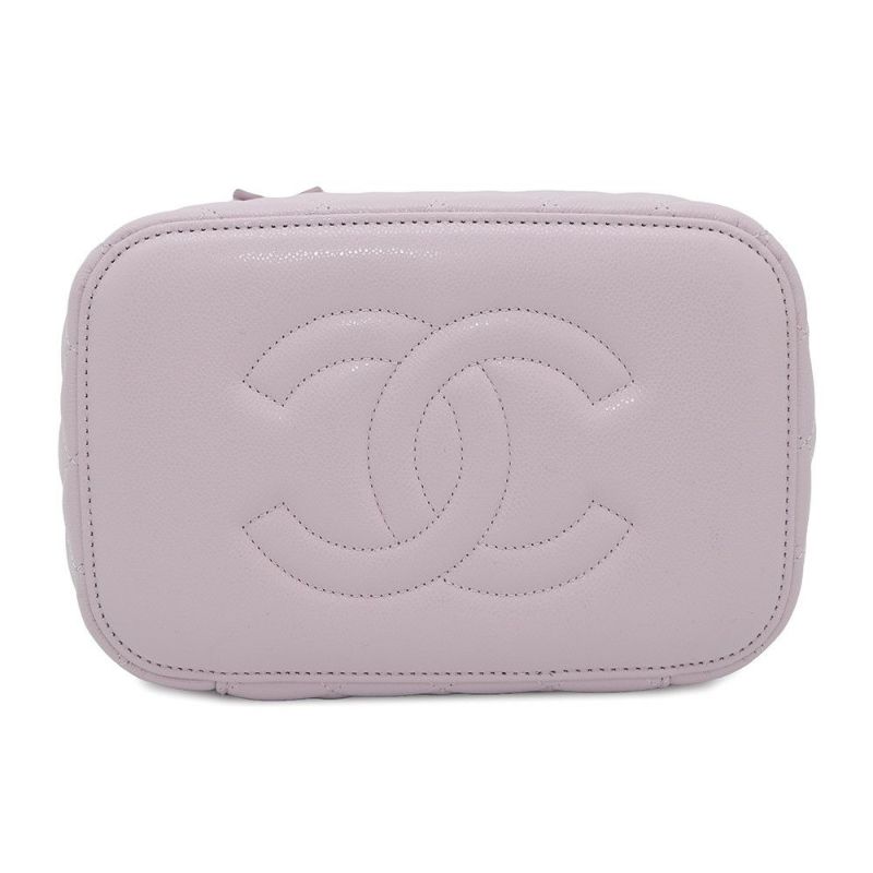 シャネル バニティバッグ トップハンドル マトラッセ ココマーク キャビアスキン AP2573 CHANEL 化粧ポーチ