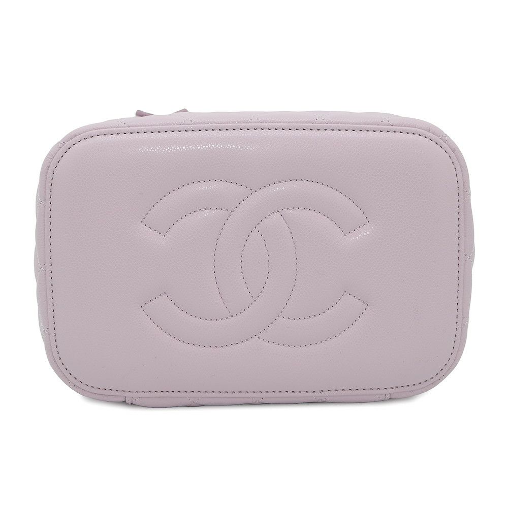 シャネル バニティバッグ トップハンドル マトラッセ ココマーク キャビアスキン AP2573 CHANEL 化粧ポーチ