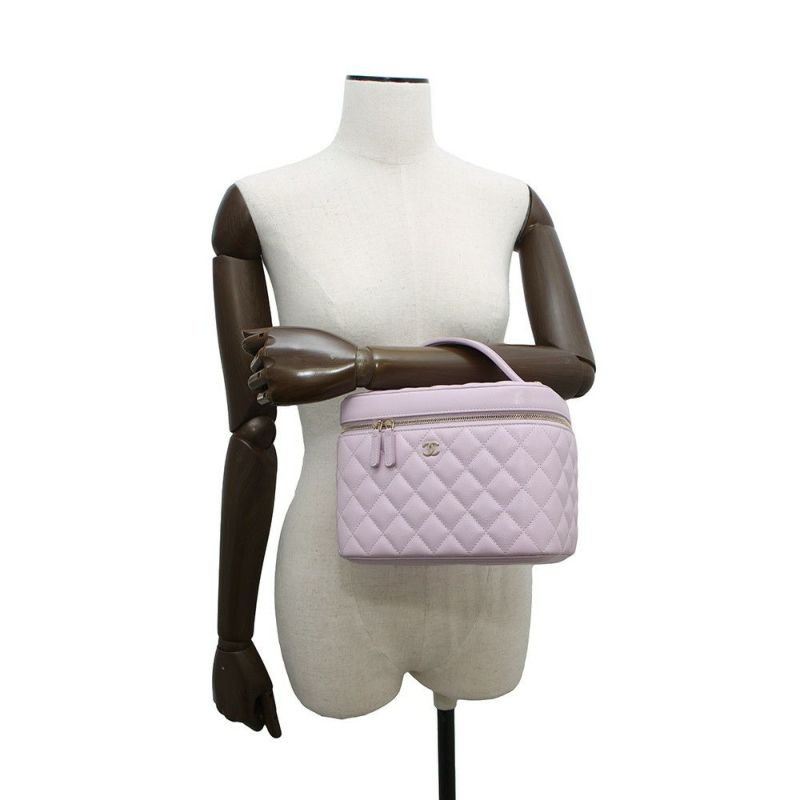 シャネル バニティバッグ トップハンドル マトラッセ ココマーク キャビアスキン AP2573 CHANEL 化粧ポーチ